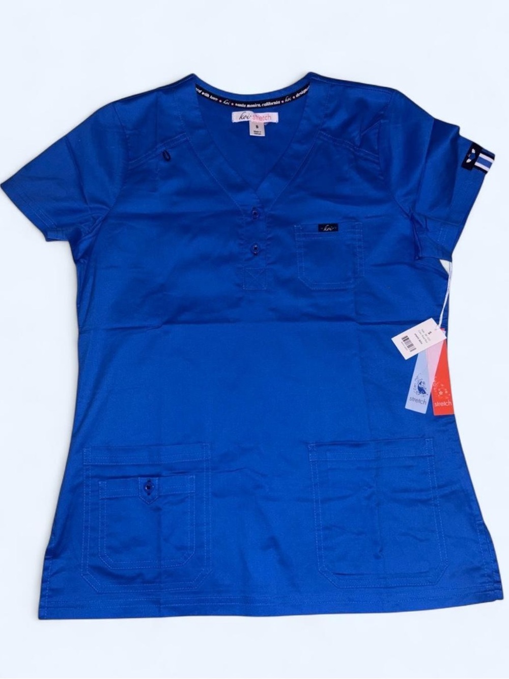 Love Stitch Women's V-Neck Top in Royal Blue
